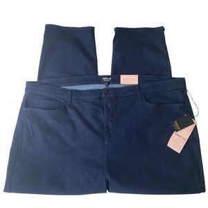 NWT Plus Size 26 NYDJ Curves 360 Slim Straight Dark Wash Blue 5 Pocket